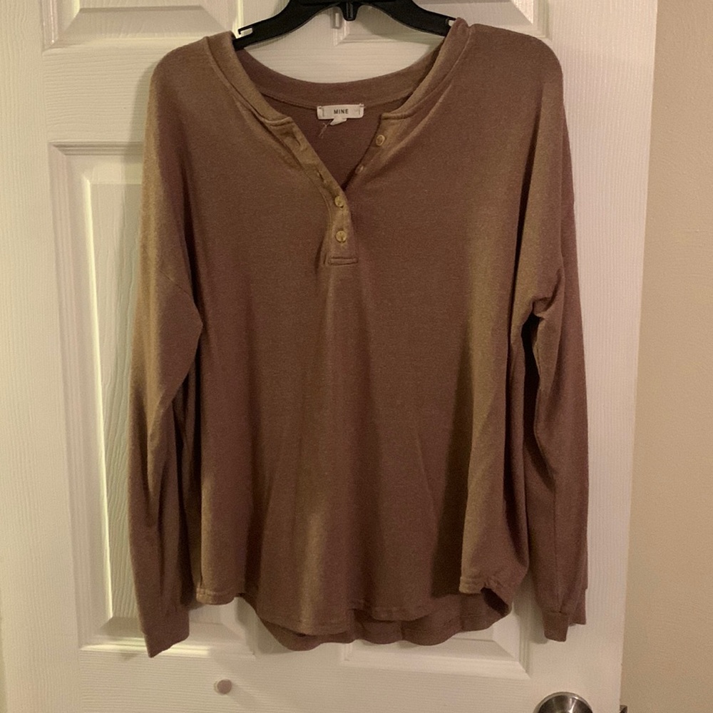 long sleeve, button front